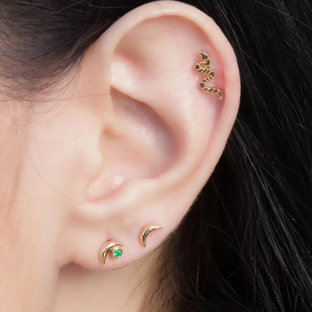 Labret Luna en Oro Sólido 18K