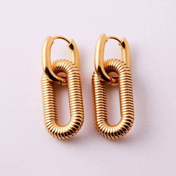 Interlocking Modular Earrings - Stainless Steel (Silver & Gold)
