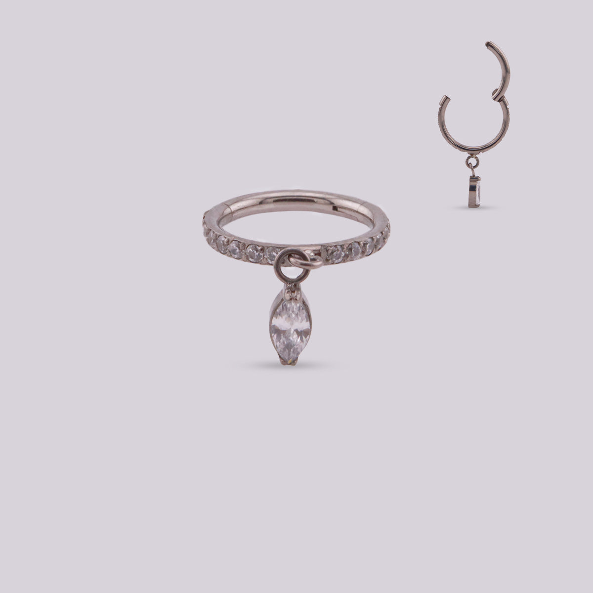 Aro Clicker de Titanio con Colgante