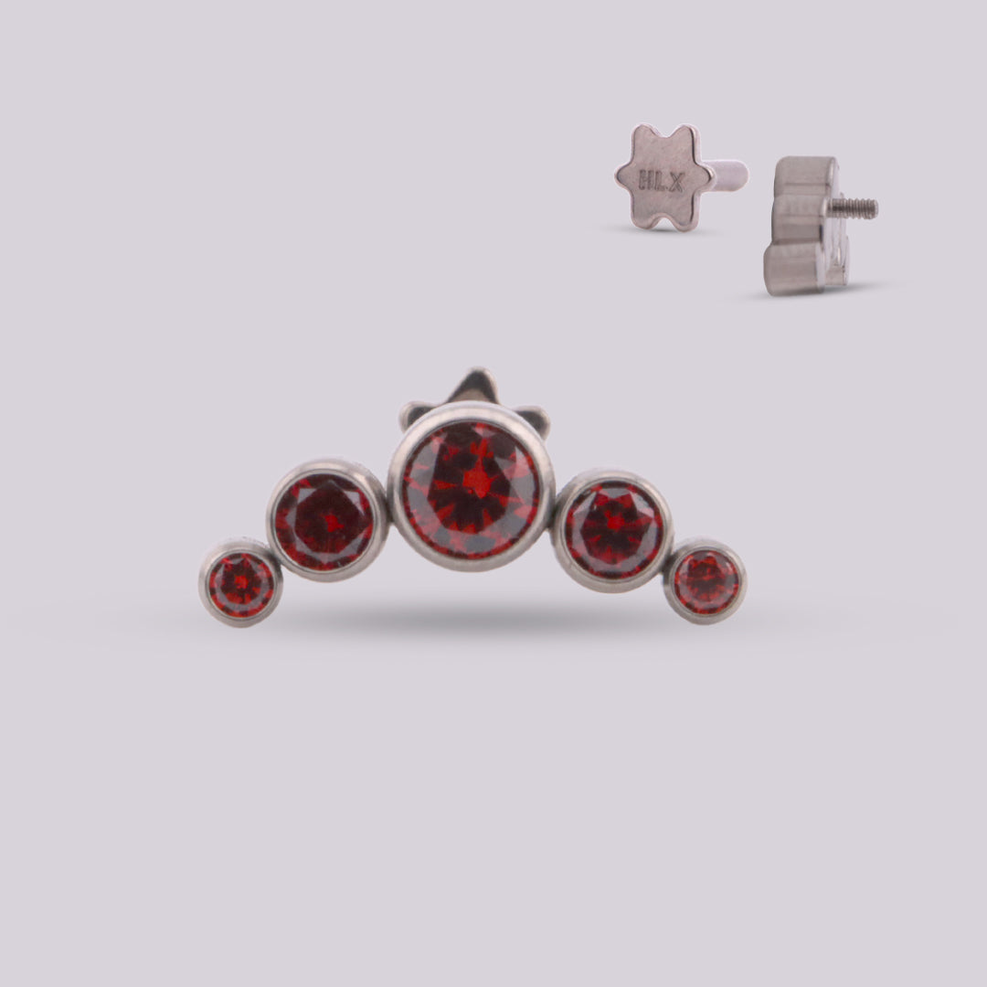 Labret Misuri en Titanio con Zirconias Arco