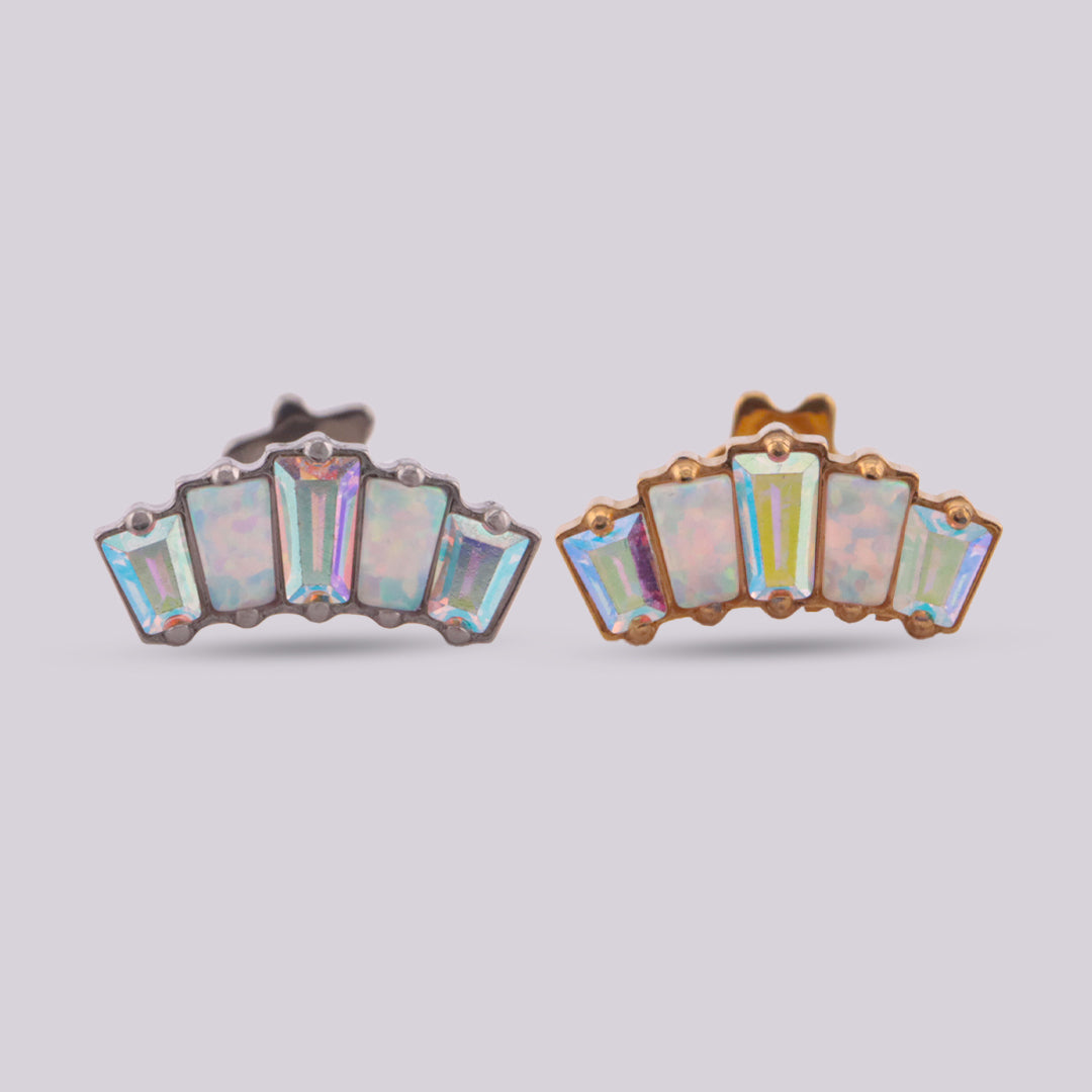 Labret Dinasty en Titanio con Ópalos y Zirconia