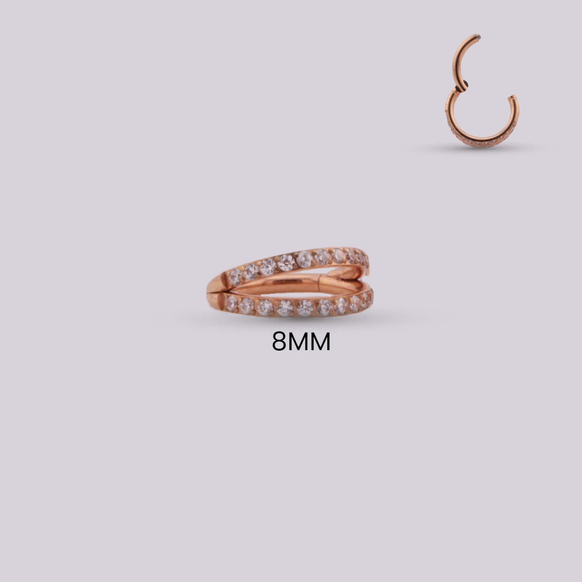 Aro Clicker Ágata en Titanio – Oro Rosa