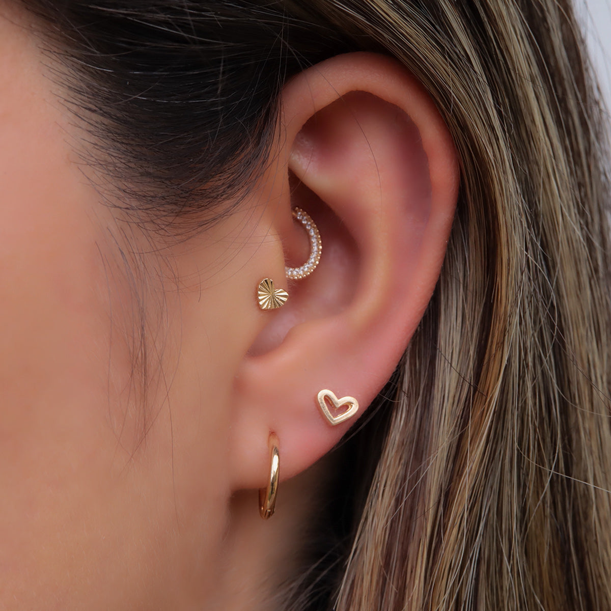 Labret Corazón en Oro 18K