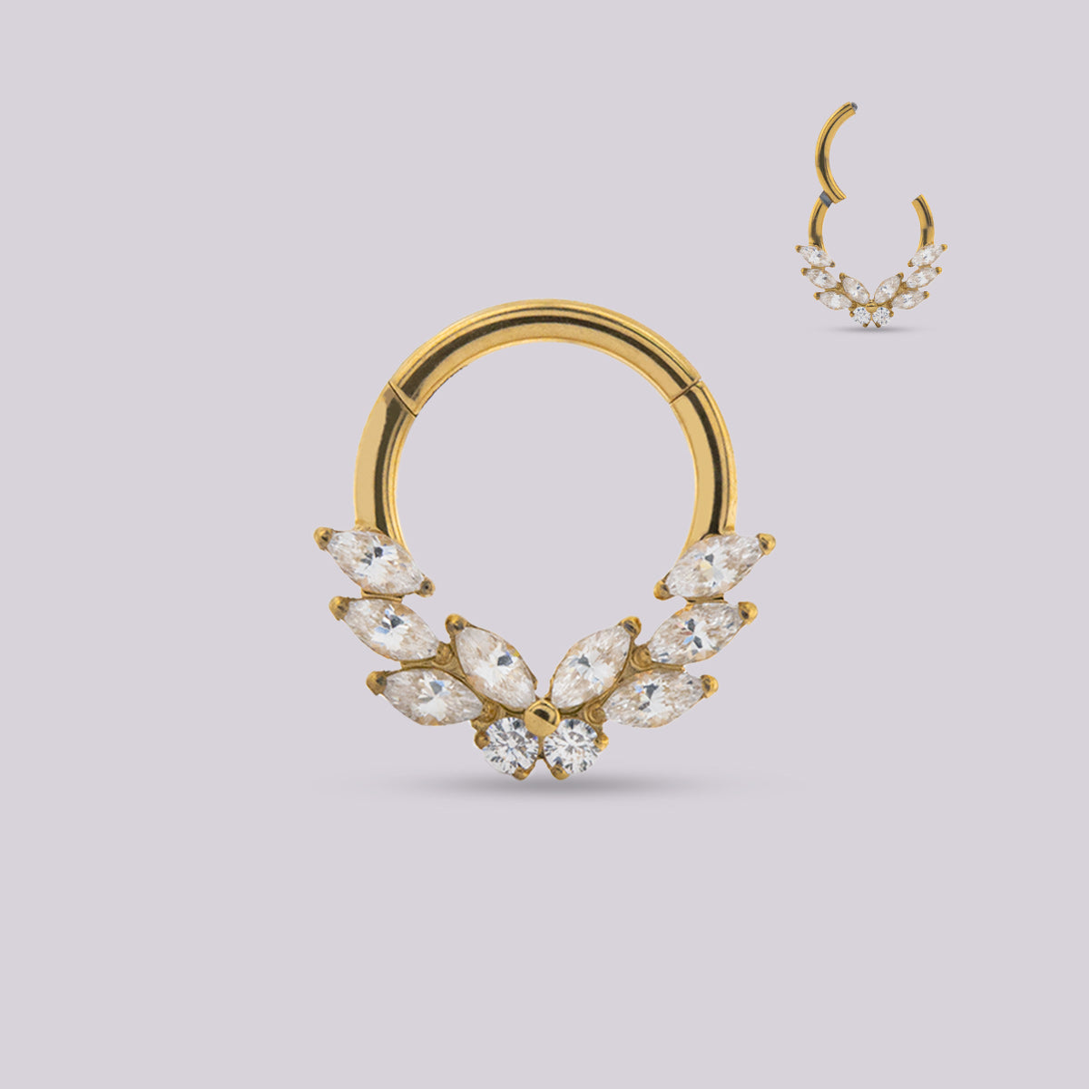 Aro Clicker Alas de Ángel en Titanio Grado Implante con Zirconias