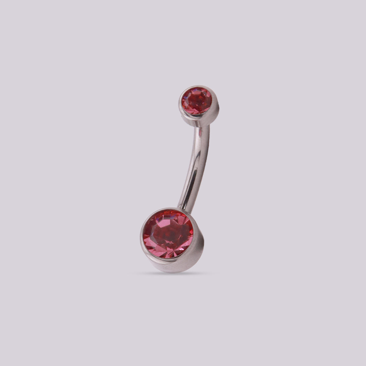 Piercing de Ombligo Rosa Elegante en Titanio