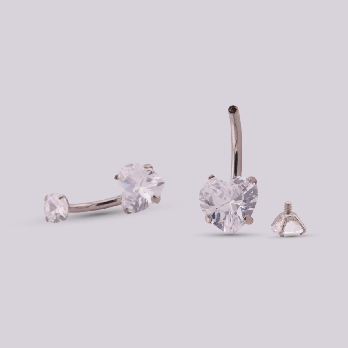 Piercing Ombligo Corazón en Titanio