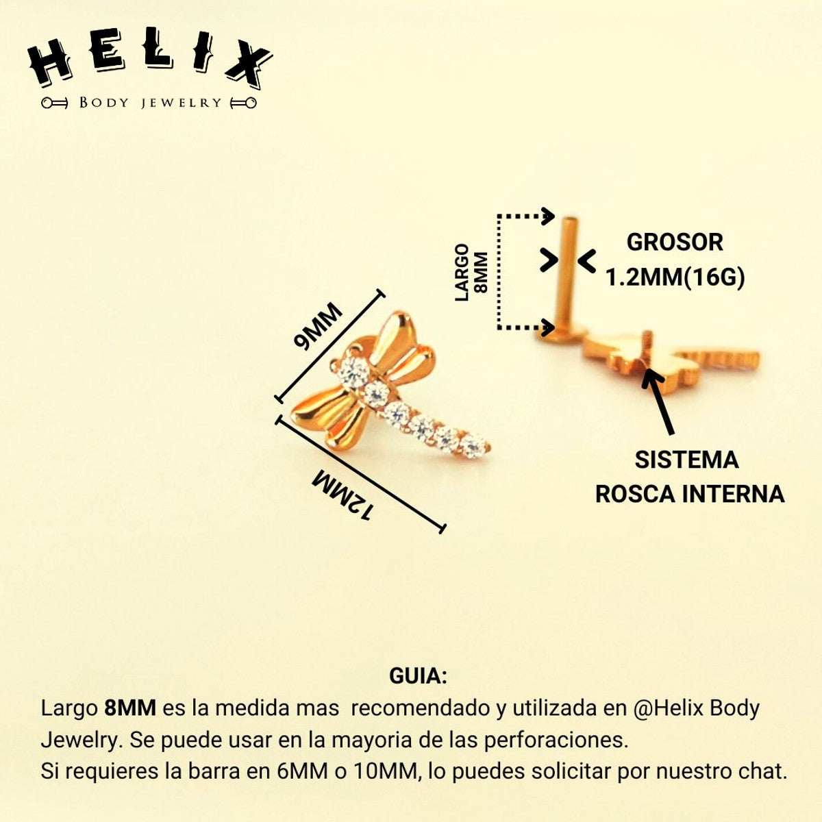 Labret Dragonfly en Titanio