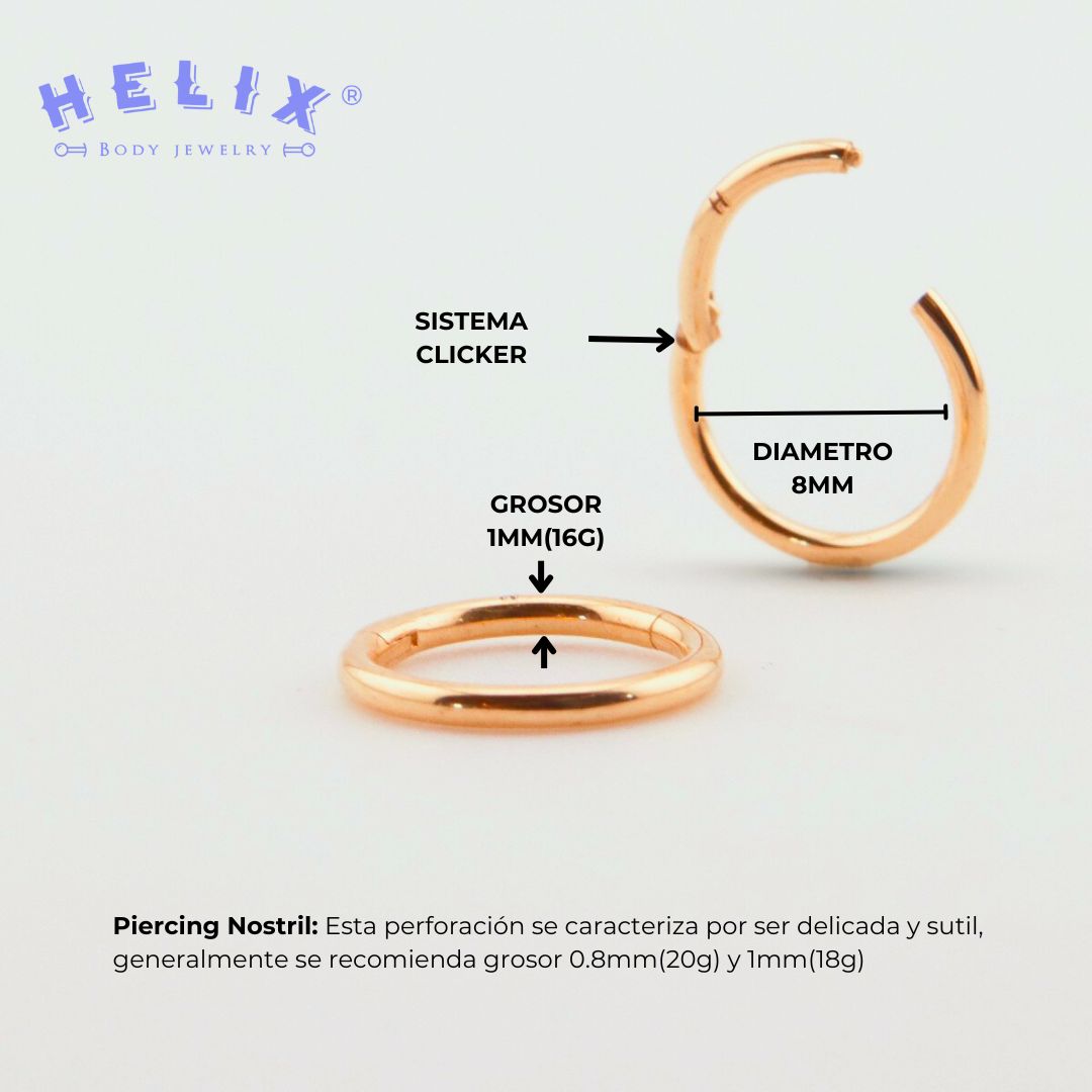 Aro Clicker Luxury Oro 14K para Nariz