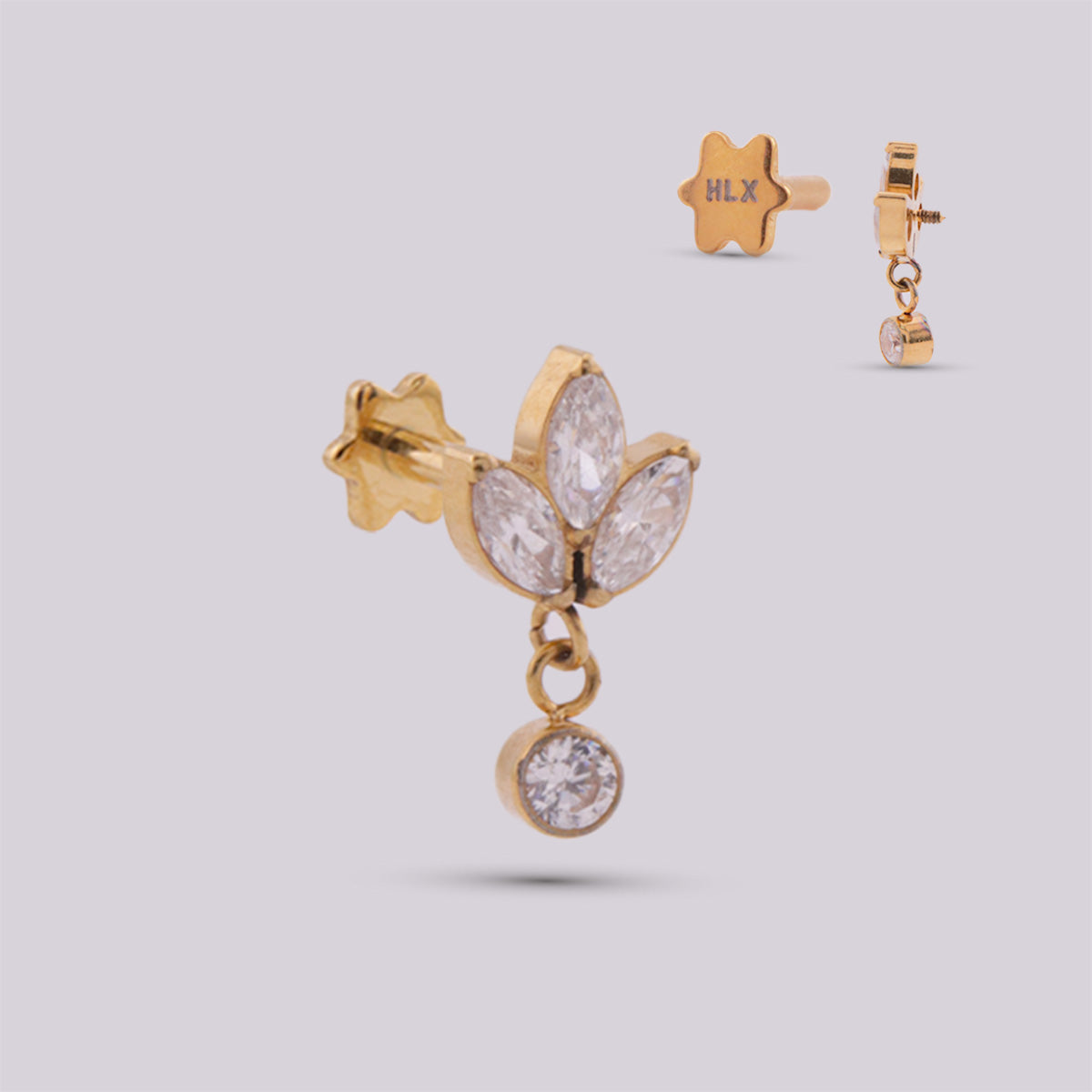 Labret Loto en Titanio con Colgante