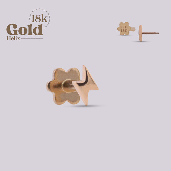 Lightning Bolt Earring: Chic Minimalism in 18k Gold