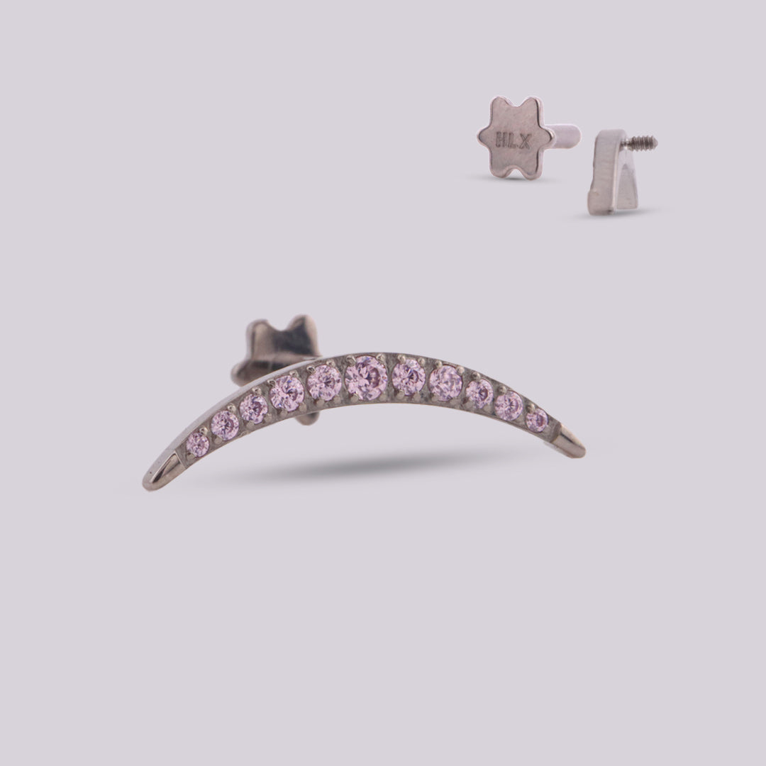 Labret Media Luna Seti en Titanio