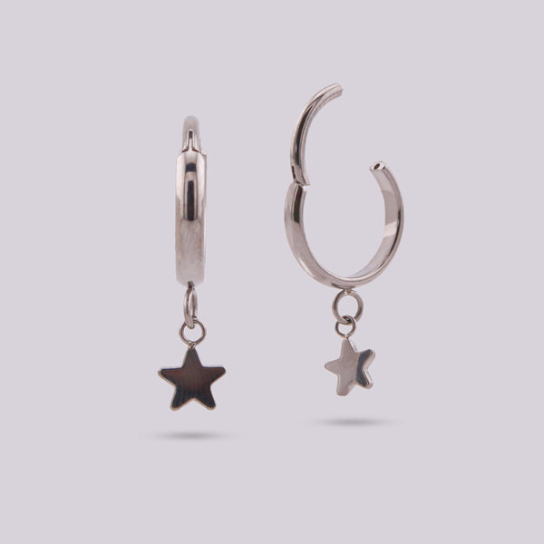 Titanium star pendant earrings