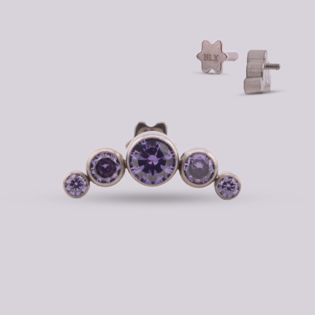 Labret Misuri en Titanio con Zirconias Arco