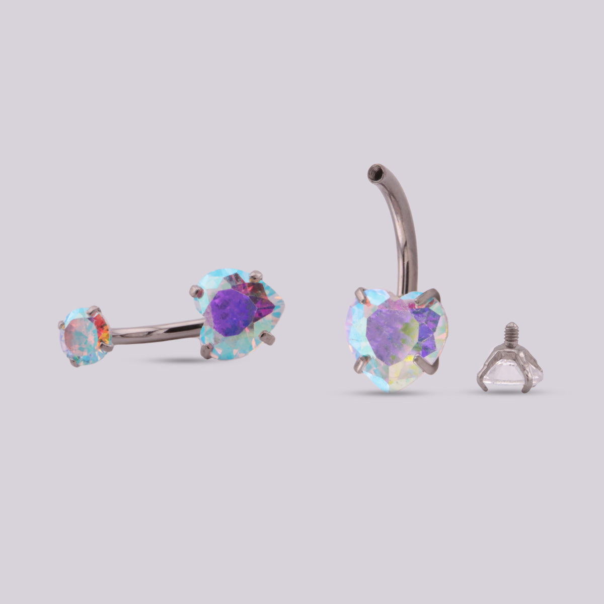 Piercing de Ombligo Corazón en Titanio