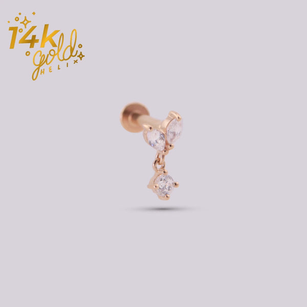 Petal-shaped jewel with Swarovski crystals - Luxury Aroa