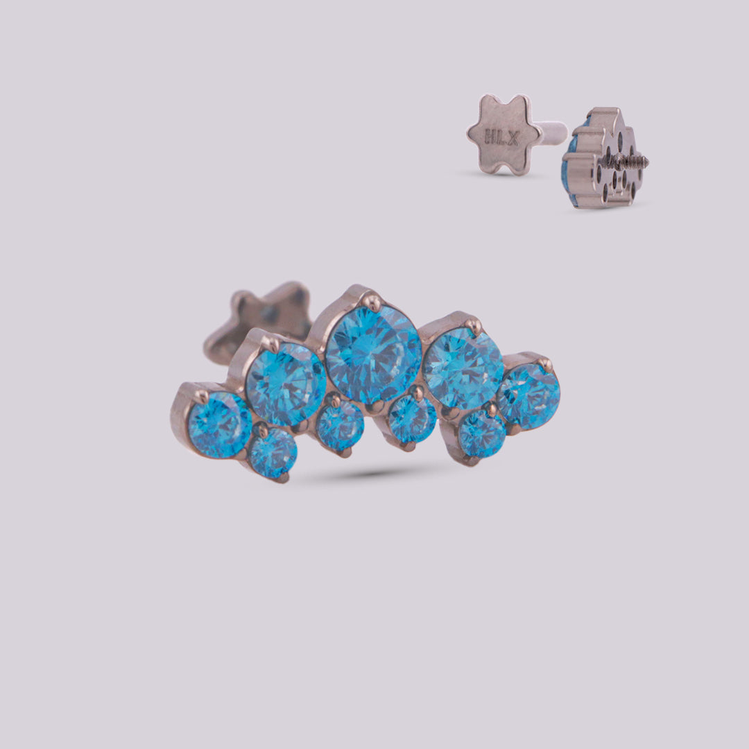 Labret Victoria en Titanio con Zirconias