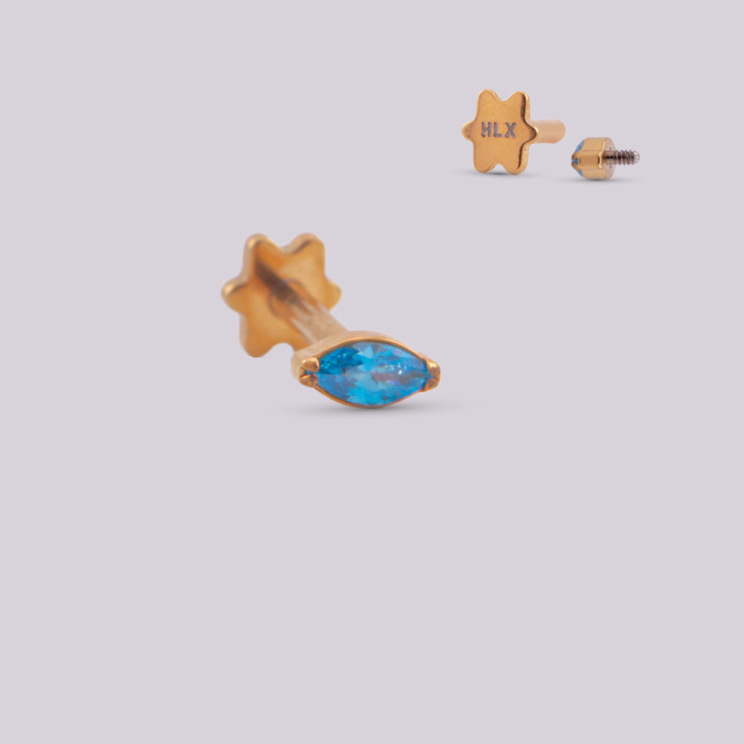 Labret Zafiro en Titanio