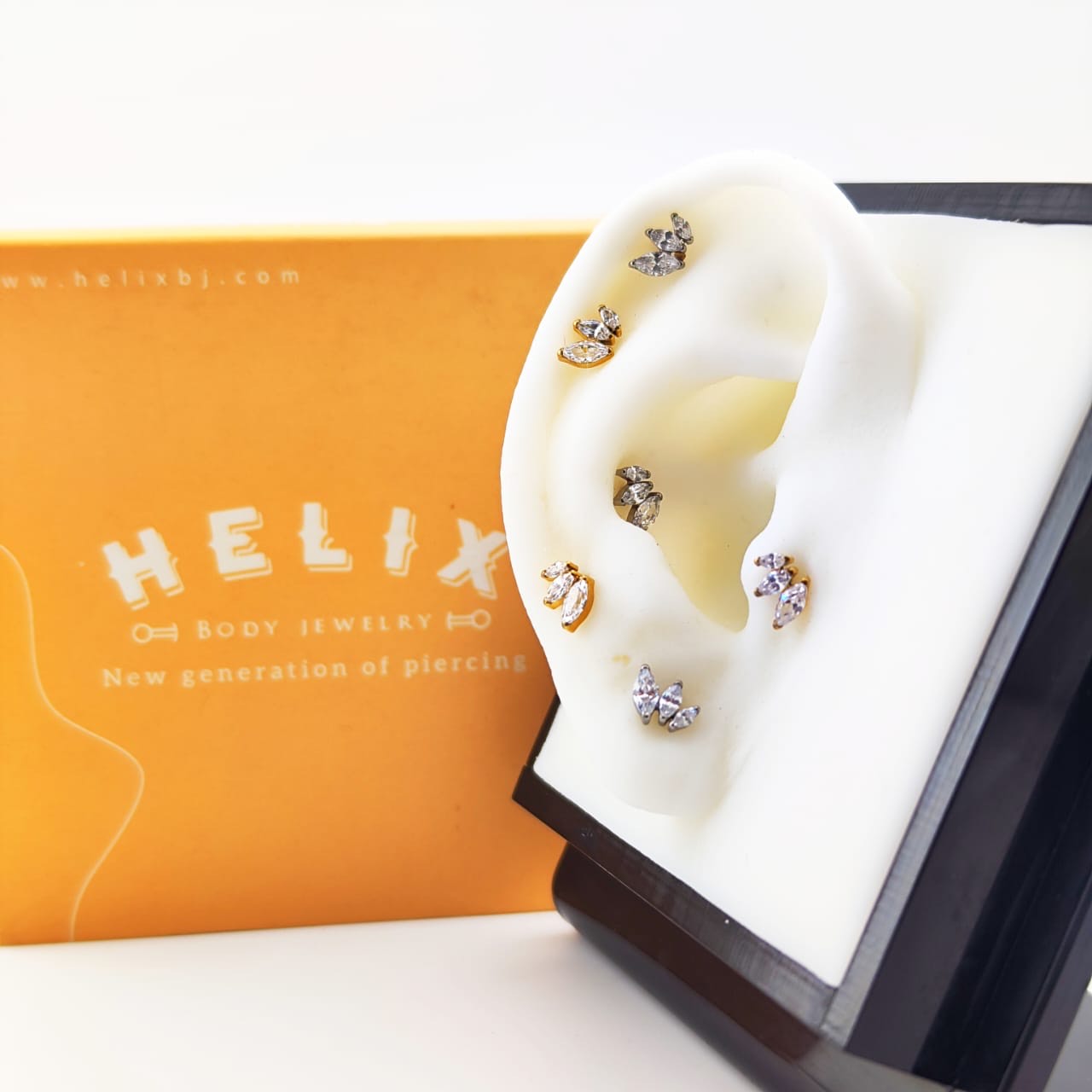 Labret Corona Mery en Titanio – Dorado y Plateado