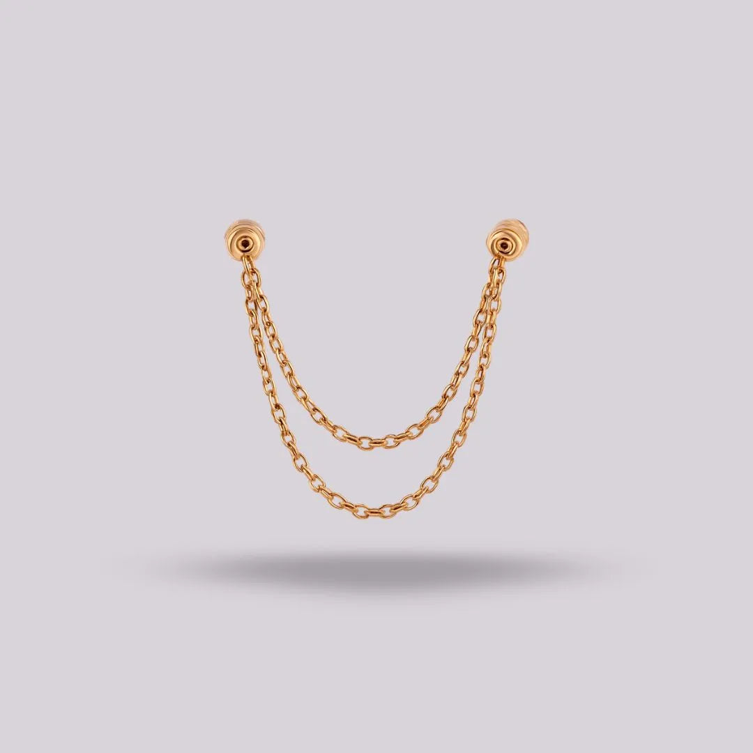 Cadena Doble Titanio Dorado PVD 30 mm y 40 mm