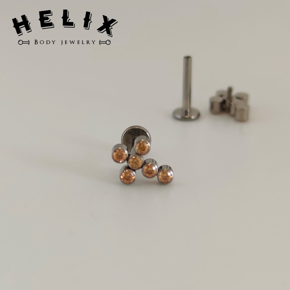 Labret HEKA en Titanio con Zirconia